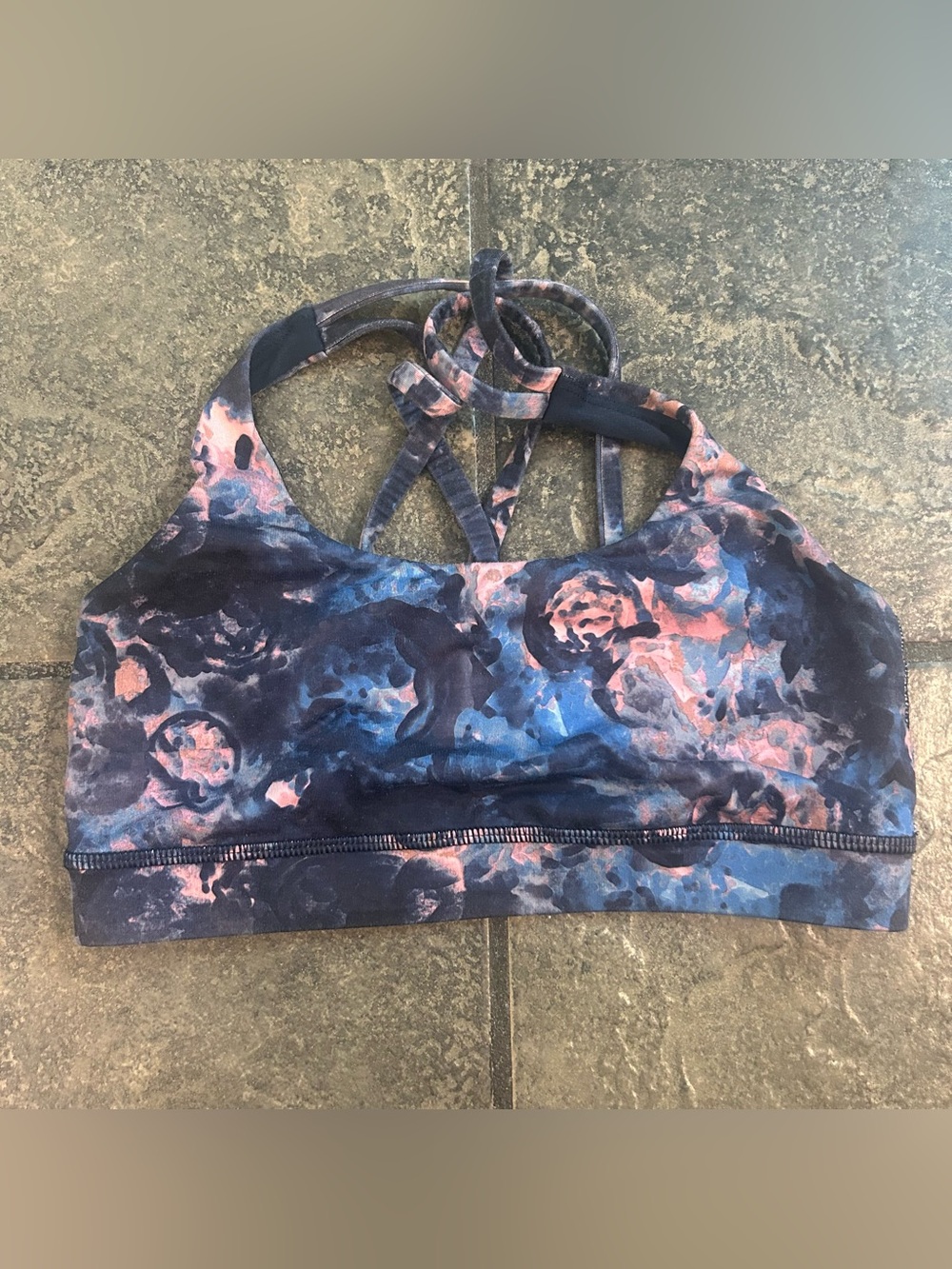 LULULEMON Energy Leggings W/ bra Moody Mirage Bark Berry Size 4 - Picture 2 of 9